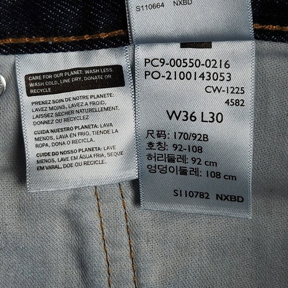 Levis 550 Jeans Mens 36x30 Blue Dark Wash Relaxed Fit Tapered Cotton Denim NEW - Picture 6 of 11